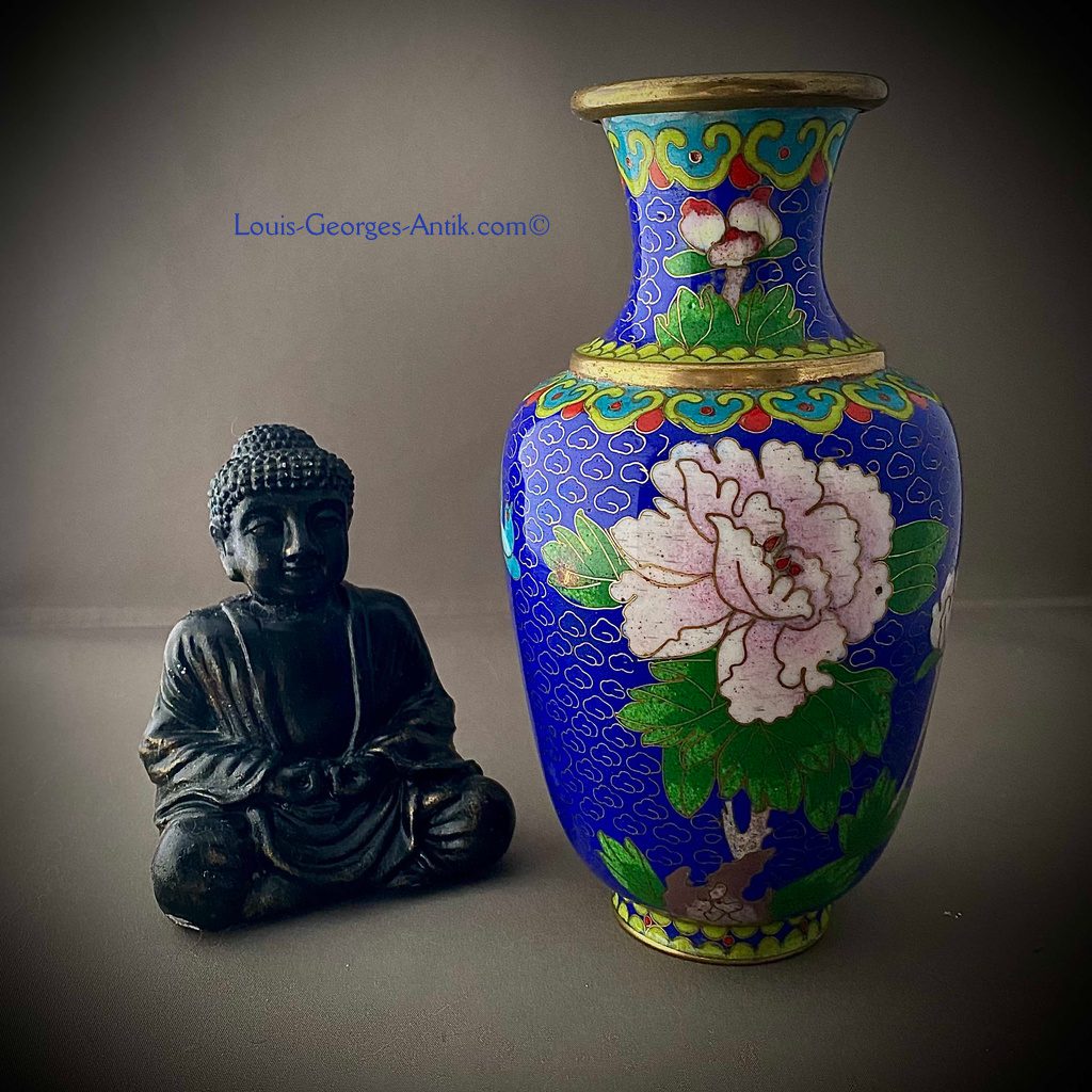 Petit Vase Décoratif En Cloisonné - Occasion En Bon état - Objet D'art Artisanal