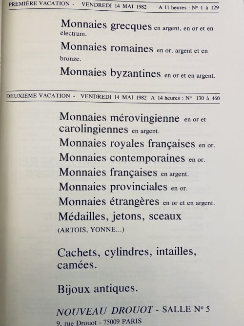 Catalogue vente Drouot 1982 Numismatique-Glyptique – Image 2