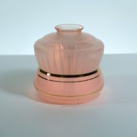 Globe lampe Art Déco rose opaline et dorures - 1930-1950
