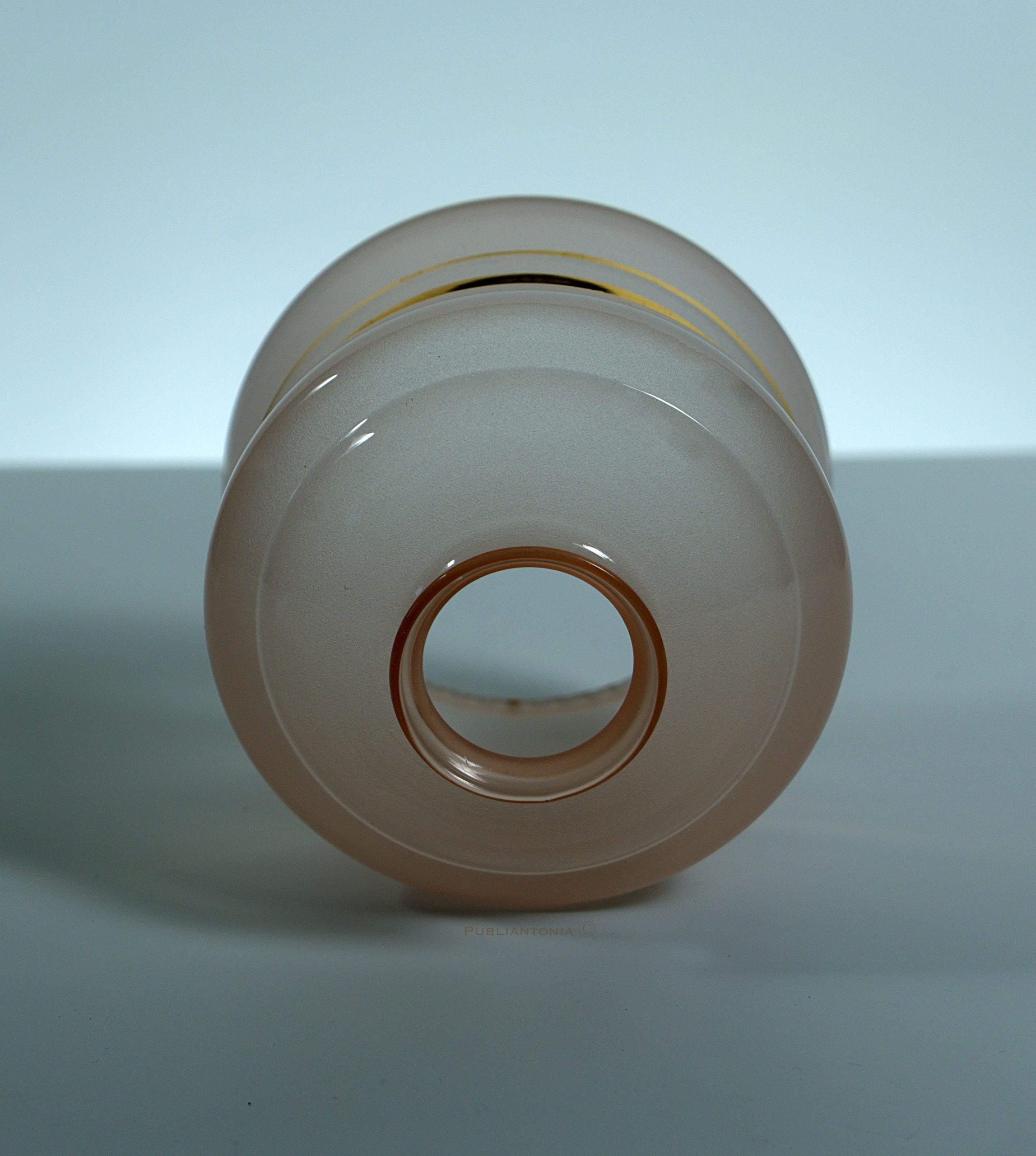 Globe lampe Art Déco rose opaline et dorures - 1930-1950 – Image 5