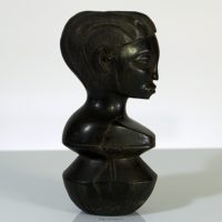 Buste Femme Africain Bois Ébène - Art Tribal Vintage