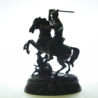 Sculpture Bronze Cavalier Oriental Sabre XIXe - Fonderie Art
