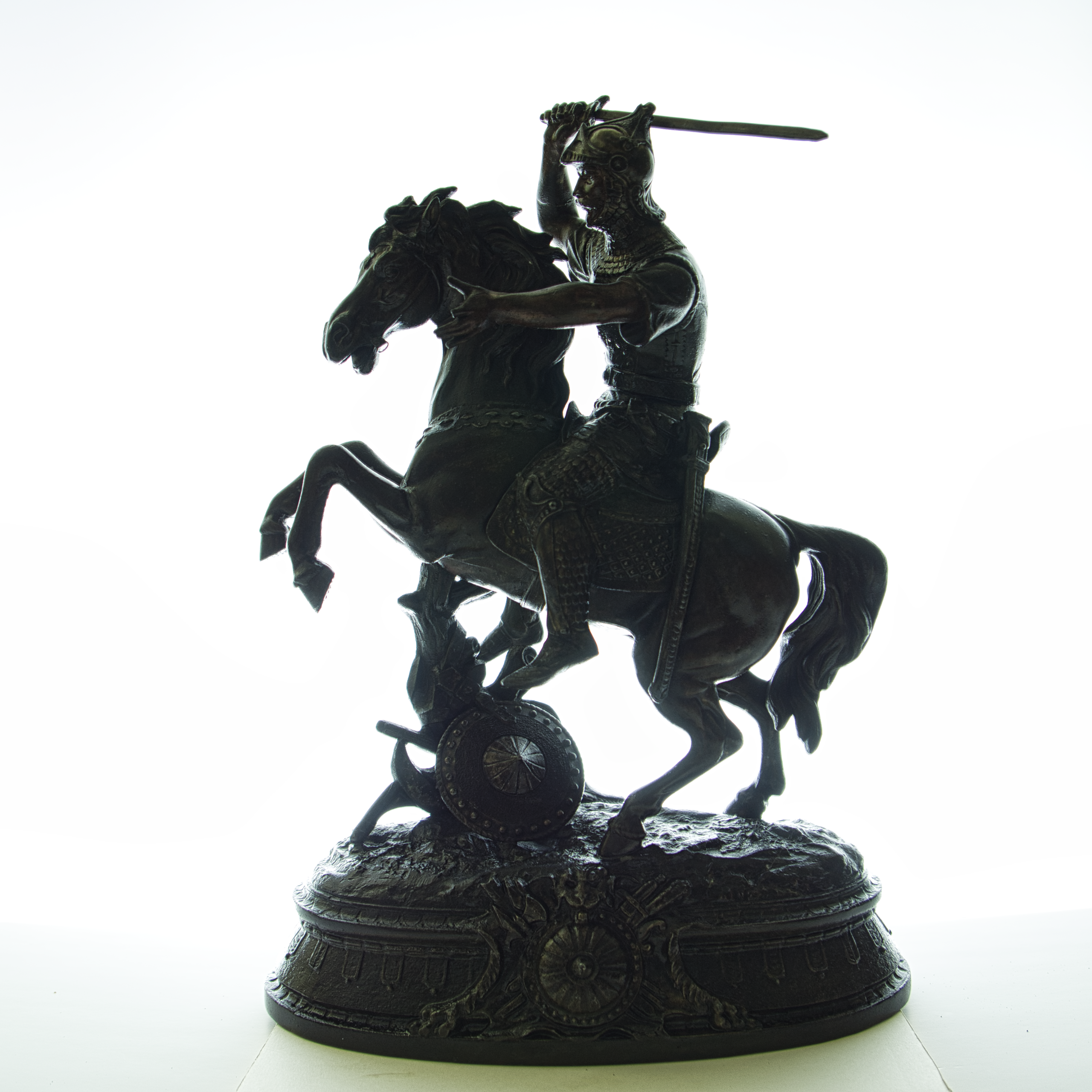 Sculpture Bronze Cavalier Oriental Sabre XIXe - Fonderie Art