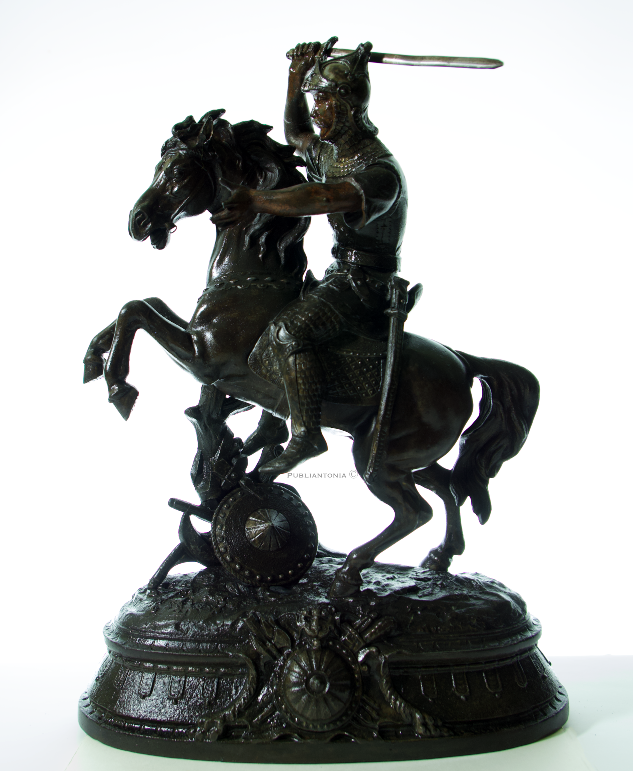 Sculpture Bronze Cavalier Oriental Sabre XIXe - Fonderie Art – Image 4