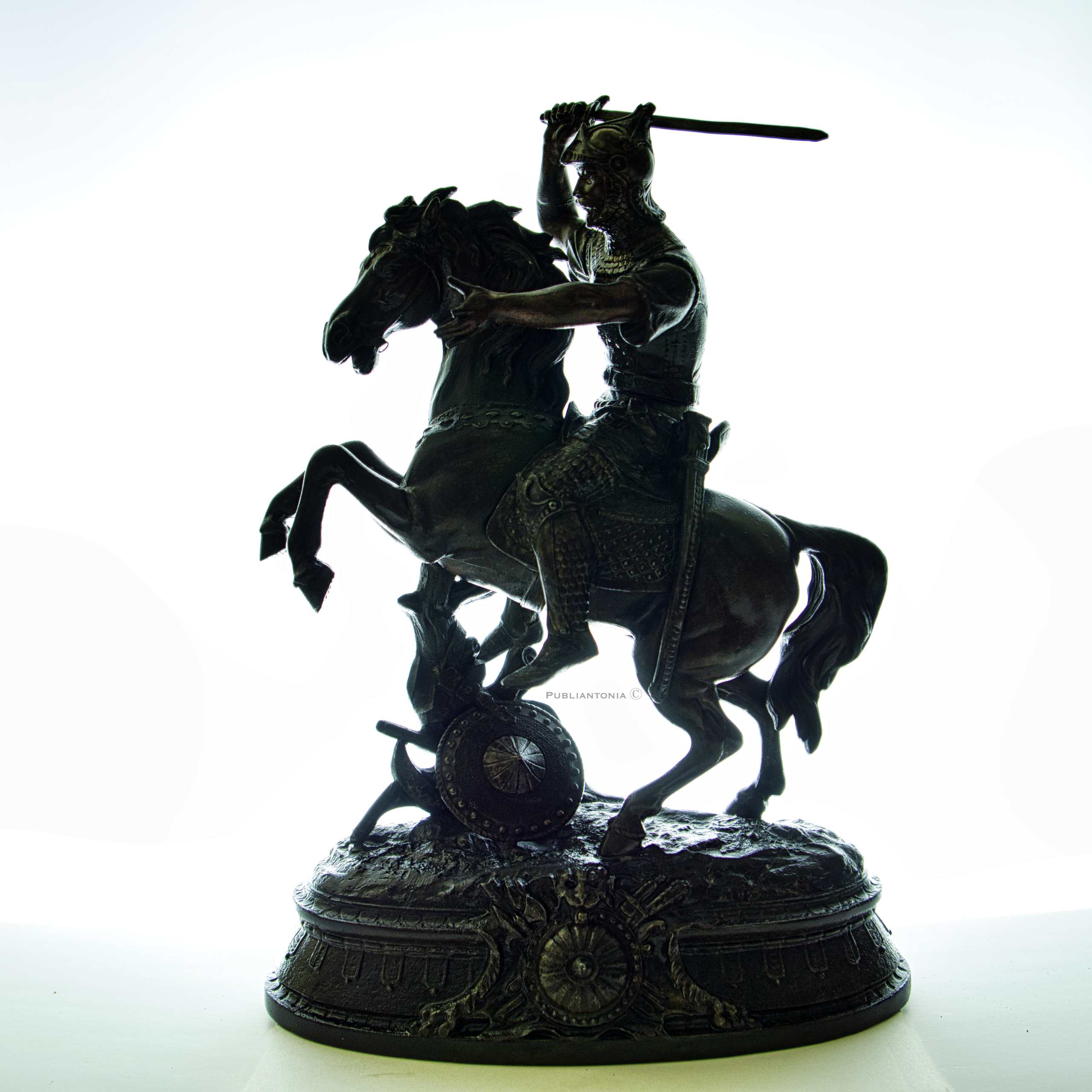 Sculpture Bronze Cavalier Oriental Sabre XIXe - Fonderie Art – Image 3