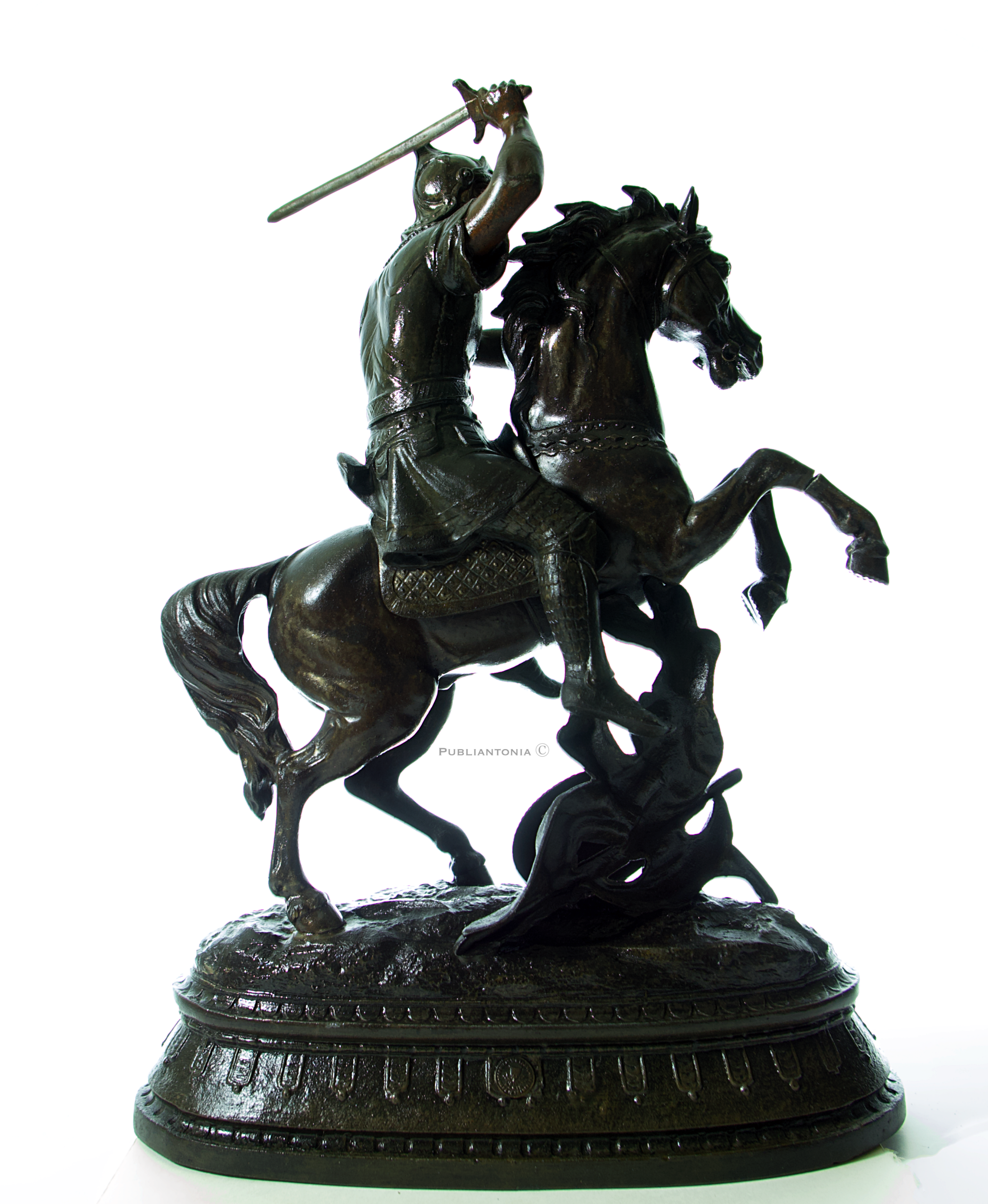 Sculpture Bronze Cavalier Oriental Sabre XIXe - Fonderie Art – Image 2